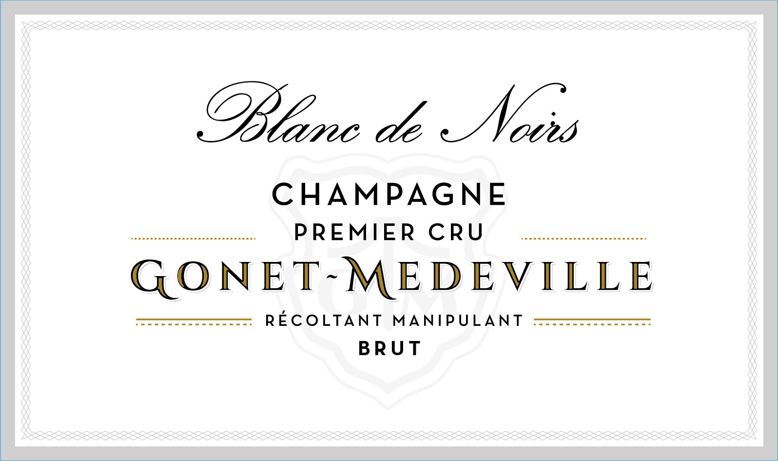 Champagne Gonet M deville brut 1er cru blanc de Noirs Vins